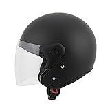 MTR DX2 Jethelm, ECE Zertifizierter Motorradhelm - Maximale Verkehrssicherheit, Robust & Komfortabel, Ideal Für Motoroller & Vespa, Ratschenverschluss, Klares Visier, XS