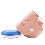 Bacher Axt Schärfer Puck 120/600 Körnung - Schleifstein Rund, Wetzstein für Axt mit Leder Gürteltasche - Shleif Abziehstein für Axt, Beil und Gartengeräte