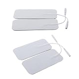 SOLUSTRE 4 Stück Selbstklebende Elektrodenpads für Muskelstimulator Vliesstoff Hydrogel Patches Latexfrei Wiederverwendbar Kompatibel mit 2.0 2.5mm Steckern Physiotherapie Schmerztherapie