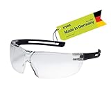 Uvex tune-up Schutzbrille – Sicherheitsbrille mit 100% UV-Schutz - metallfrei, Anti-Beschlag & kratzfest – superleicht (23g) - schwarz, transparent