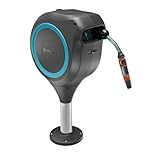 Gardena Terrassen-Schlauchbox RollUp M: Wetterfeste Box mit RollUp-Technologie und 20 m Schlauch, Bewässerung von mittelgroßen Gärten mit Terrasse, automatisches Aufrollen, türkis (18615-20)