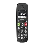 Gigaset E290HX - DECT-Mobilteil mit Ladeschale - Fritzbox-kompatibel - Schnurloses Senioren-Telefon für Router und DECT-Basis - großes Display und Tasten - Verstärker-Funktion, schwarz