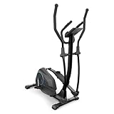 KLARFIT Epsylon Cross AS AS Crosstrainer - Vélo d'exercice, Crosswalker, Volant d'inertie de 12 kg, 24 niveaux, Entraînement par courroie, Pulsomètre, Support de tablette - Noir