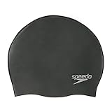 Speedo Unisex Erwachsene Plain Moulded Silicone Cap Schwimmkappe, Schwarz, Einheitsgröße