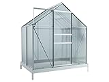 Outgarden Gewächshaus Diantha | Hohlkammerplatte 4 mm | 2,5 m² | Aluminium Eloxiert | BxTxH: 195 x 131 x 124 cm | Mit 1 Dachfenster | Inkl. Fundament