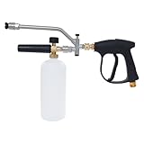 Hochdruckreiniger Pistole, 2-in-1 Hochdruckpistole Kit mit 5 Austauschbaren Düsen, 4350PSI Hochdruckreiniger Schaumpistole mit 1/4' Schnellkupplung, für Auto, Terrasse, Haus
