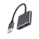 Rdxanc USB-Soundadapter, externe Soundkarte für PC und Laptop, USB-Mikrofon-Adapter auf 3,5 mm für Kopfhörer-Lautsprecher