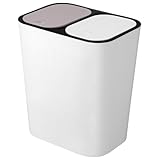 Alipis Doppel-Mülleimer Abfalleimer Mülleimer Küche Mit Nass- und Trockentrennung Mülleimer Mit Pedal Behälter Für Mülltrennung