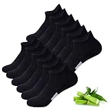 inaWarm Bambus Sneaker Socken Damen 39-42 35-38, 6 Paar Atmungsaktive Sportsocken, Kurze Laufsocken Damen Geschenk mit Geschenkbox 35-38 Schwarz