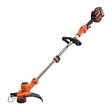 BLACK+DECKER 36V Akku-Rasentrimmer mit Akku & Schnellladegerät, 33cm Schnittbreite, bürstenloser Motor, automatische Fadenführung, Variable Geschwindigkeit, BCSTA536L1-QW