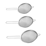 COLLBATH 3St Sojamilchfilter kitchen filter kächersieb Nudelsieb Fleischsieb Küchensieb Sieblöffel Bratsieb Handsieb Löffel zum Servieren von Speisen Filterlöffel Rostfreier Stahl Silver