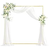 PlusFive Quadratischer Hochzeitsbogen, 2 x 2m Metall Luftballon Ständer, Anpassbarer Golden Ballonbogen, Metallbogen-Hintergrundständer für Geburtstag Hochzeit Babyparty Abschlussfeier-Dekoration
