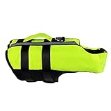 Pet Hundeschwimmweste Hunde Schwimmwest Badeanzug Dog Life Jacket Verstellbare Hundeschwimmweste mit Airbag Griff Reflexstreifen (M, Grün)