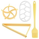 UTMACH Brötchenstempel Set 3 Stück Brötchen Ausstecher Kunststoff Semmeldrücker für Kaisersemmel 3 Größen Brotstempel Semmel mit Silikonbürste für DIY Teig Keks Presse Brot Backen Zubehör