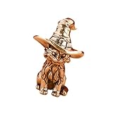 Handgefertigte Messing Witch Skulptur Vintage Miniatur Kätzchen Mit Zauberer Hat Desk Ornament Home Decor Messing Katzen Mit Zaubererhut Figur