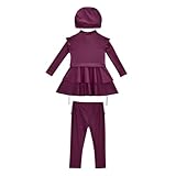 Badeanzug Mädchen Muslimischer 3-teilig Vollständig Bedeckend, Arabische Sonnenanzug Oberteil, Hose, Mütze