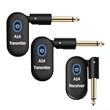 babominimer Kabelloses Gitarrensystem, DJ-Controller mit 2 Sendern, 1 Empfänger für E-Gitarre, Bass, wiederaufladbar, 30 m Reichweite