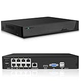 GENBOLT 4K PoE NVR, 10-Kanal CCTV-Kamerasystem Netzwerk-Videorekorder, Unterstützt 8MP/5MP/4MP/1080P HD PoE IP-Kameras, 24/7 Überwachungsaufzeichnung