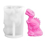 LINGJIONG Dinosaurier-Silikonformen, schöne Dinosaurier-Kerzenformen, lebensmittelechte Silikonform, hausgemachte DIY-Werkzeuge, Form für Fondant, Backen, Bienenwachs, Kerzen, Seife, Handwerk