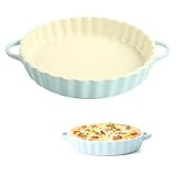 Tarte & Quicheform Keramik 26 cm, Tarteform mit Griffen, Antihaft-Kuchenform Rund für Pie Quiche Tart Backen, für Thanksgiving Weihnachten, bleifrei, mikrowellen-, spülmaschinen- & ofengeeignet