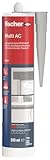 fischer Acryldichtstoff Multi AC, geruchsarme Dichtmasse, elastoplastisches Maleracryl für Fugen im Innenbereich, Fugenmasse für Ausbesserungen und Risse im Mauerwerk, 310 ml, grau