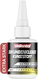 Sekundenkleber für Kunststoff extra stark 30g wasserfest, hitzebeständig & mit Nadel Verschluss gegen Austrocknung - Kunststoffkleber, Plastik Kleber für Kunststoff, Acrylglas