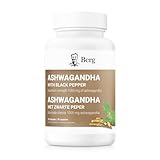 Berg – Ashwagandha-Kapseln 1000 mg – Mit Ashwagandha-Wurzel und Schwarzem Pfeffer – 90 Kapseln