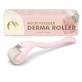 Elliya Pink Derma Roller mit 0,25 mm Titan-Nadeln - Gesichtspflege- und Hautpflegewerkzeug mit Etui - Microneedling-Roller für glatte Haut - Hautpflegeroutine für Zuhause