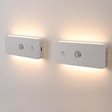 LED Nachtlicht mit Bewegungsmelder 2er Set, Wiederaufladbar 1100mAh, Dimmbar Treppenlicht mit 3 Farbtemperaturen 3000/4000/6000K, Magnetische Schrankleuchte für Flur, Schlafzimmer, Kleiderschrank