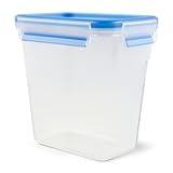 EMSA Clip & Close Frischhaltedose, rechteckig, 1,5 L, mit Deckel, Aufbewahrungsbox, 100 Prozent dicht, spülmaschinen-, gefrier-, mikrowellenfest, Transparent, Blau, Made in Germany, 508543