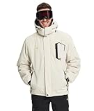 SwissWell Herren Skijacke Wasserdicht Winterjacke Regendichte Jacke Winter Warm Fleece Snowboardjacke mit Abnehmbarer Kapuze Weiß S