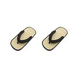 KSJOAIDDE Japanische Clogs Leichte Indoor Outdoor Schuhe Komfort Anti-Rutsch-Flip-Flops 29 cm für 42 43 Schwarz, 2 x schwarze 29 cm für 42 - 43, Medium