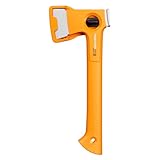Fiskars X-Series X13 Campingaxt, Ultraleicht (480 g), Kopfgewicht 325 g, Länge 33,2 cm, Ideal zum Zerkleinern von Holz für Camping und Wandern, Doppelt gehärteter Stahl/FiberComp, Orange, 1069101
