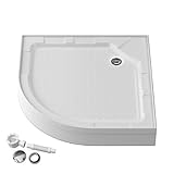 Eck-Duschpfannen-Set mit rutschfester körniger Oberfläche, verstellbare Füße, belastbar bis 250 kg, Umlenkkanäle,