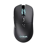 Trust Gaming GXT 980 Redex Wiederaufladbare Kabellose Gaming-Maus, 200-10.000 DPI, Geringer Latenz, RGB-Maus, 6 Programmierbare Tasten, USB-Dongle, PC-Maus für Laptop, Computer, Windows – Schwarz