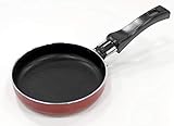 Fackelmann 62203 sartén Mini-Pfanne zum Frittieren von Eiern, 12 cm. UKW, Aluminium, Schwarz, Rot