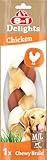 8in1 Delights Chewy Braids M/L - leckerer Kausnack für große Hunde, bissfeste Rinderhaut mit köstlichem Huhn, 80g Beutel (1 Stück)