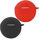 Msiall Silikonhülle kompatibel mit Honor Earbuds X5, [Unterstützt kabelloses Laden] [Stoßfeste Schutzhülle] Schöner 3D-Cartoon-Black red