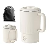 TECKZOON Faltbarer Elektrischer Reisewasserkocher 800 ml, Edelstahl 304 Tragbarer Zusammenklappbarer Wasserkocher mit Zwei Heizstufen und Tragetasche für Camping, Büro, Wohnheim