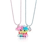 Hifot 2 Stück Halskette Damen Silber Freundschaftskette, Bff Ketten für 2 Mädchen, Bunte Koala Kette Anhänger, Modeschmuck Halskette für Freundin Geschenk Personalisierter Schmuck