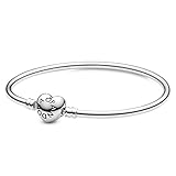 PANDORA Moments Herzverschluss Armreif Sterling-Silber 19 cm