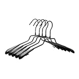 Kleiderbügel for den Haushalt, mit Breiten Schultern und rutschfestem Haken, Nahtloser Wäscheständer aus Metall-Dip-Kunststoff for Schrank Für Mäntel Hosen(Black)