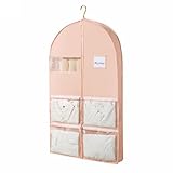 Kleidersack mit Seitenfalte für Ausweise, Anzugtasche für Reisen und Aufbewahrung, atmungsaktiv, Tanzzubehör, mit Taschen, Reißverschluss, Kleid