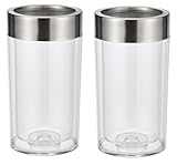 Bambelaa! 2er Set Weinkühler Sektkühler Flaschenkühler Getränkekühler Aus Kunststoff Doppelwandig Mit Edelstahlring Ca.12x19.5 cm