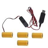 WLNEXT 97 cm USB auf 6 V LR14 C Batteriekabel für 4 LR14 C Batterien für Spielzeug, Controller, Warmwasserbereiter, Taschenlampen