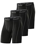 Runhit 3er Pack Herren Kompressionsshorts - Baselayer Sport Unterhosen Funktionsunterwäsche Tight Kompressionshose Kurz Laufunterwäsche Radlerhose M