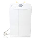 Bosch Elektrischer Kleinspeicher Tronic Store Compact - Energieklasse A, 230V, 5 Liter Kapazität - Mit Kindersicherung und Frostschutz, Drucklos - Weiß/Grau