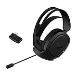 ASUS TUF GAMING H1 Wireless Headset (kabellos, 7.1-Surround-Sound, leichtes, komfortables Design, Kompatibilität mit PCs, PlayStation 5, Nintendo Switch und XBOX), Schwarz