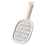 Zitronenreibe mit Griff, Edelstahl-Gemüseschneider – ergonomische Käse- und Karottenreibe, effiziente tragbare manuelle Reibe und Hobel für Käse, Schokolade, Kartoffelpfeffer