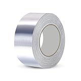 CRESZZLE Aluminium Klebeband 1 Rollen 50mm x 50 m, klebeband dampfsperre, aluminium klebeband,hitzebeständiges klebeband,Kann zum Abdichten, Flicken und Isolieren verwendet werden